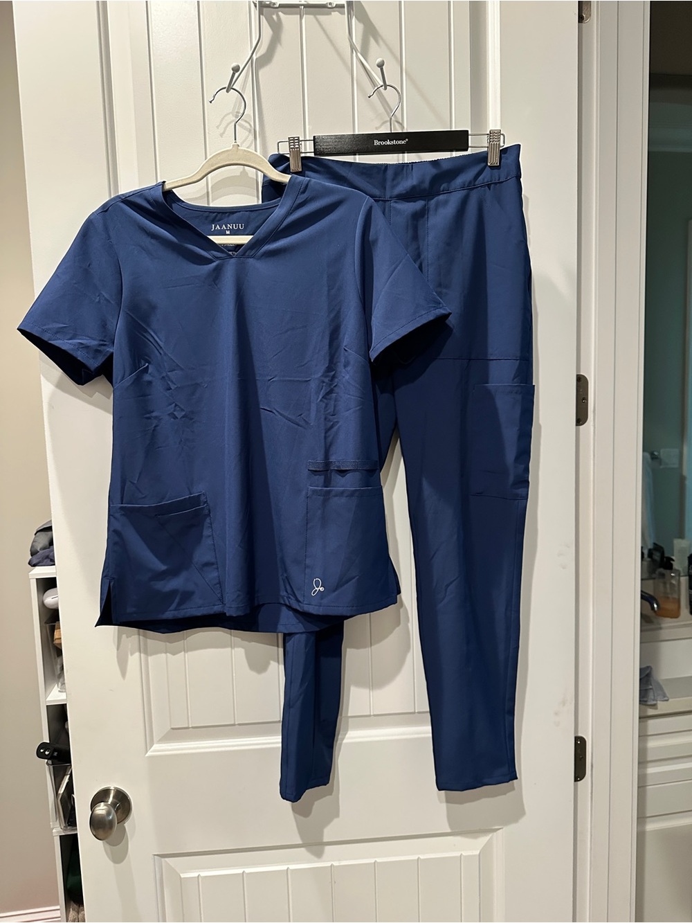 Jaanuu Women's Scrub Set in Navy Blue